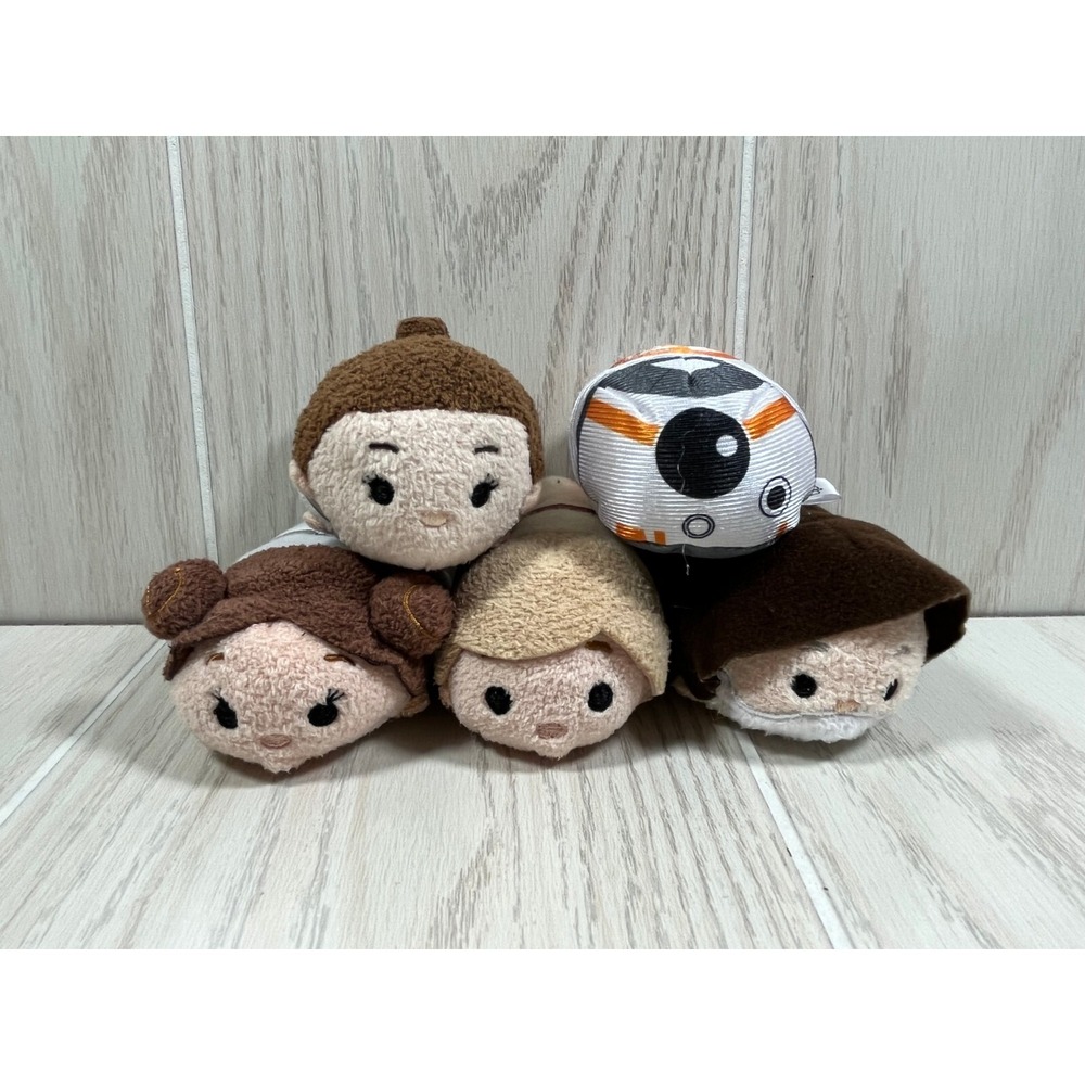 Disney Tsum Tsums Star Wars lot 5 mini plush beanbag toys Leia Luke BB-8 Obi-Wan